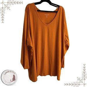 Women Within 100% Cotton V-Neck Top: 5X